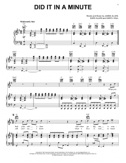 page one of Did It In A Minute (Piano, Vocal & Guitar Chords (Right-Hand Melody))