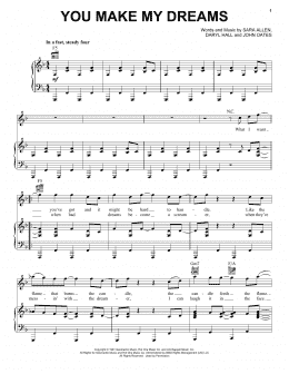 page one of You Make My Dreams (Piano, Vocal & Guitar Chords (Right-Hand Melody))