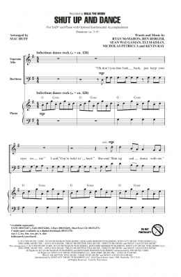 page one of Shut Up And Dance (arr. Mac Huff) (SAB Choir)
