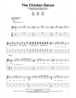 page one of The Chicken Dance (Easy Guitar Tab)