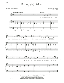 page one of Orpheus With His Lute (Piano & Vocal)