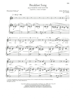 page one of Breakfast Song (Piano & Vocal)