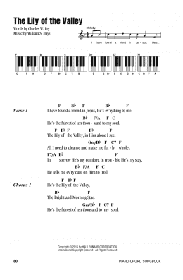 page one of The Lily Of The Valley (Piano Chords/Lyrics)