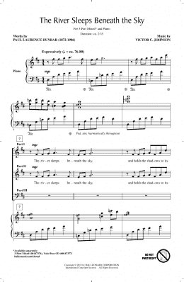 page one of The River Sleeps Beneath The Sky (3-Part Mixed Choir)