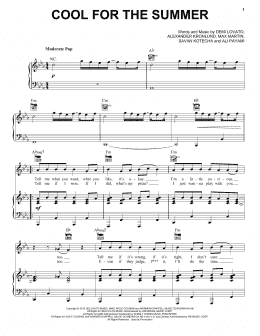 page one of Cool For The Summer (Piano, Vocal & Guitar Chords (Right-Hand Melody))