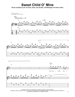 page one of Sweet Child O' Mine (Guitar Tab (Single Guitar))