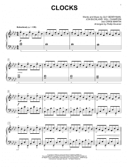 page one of Clocks [Classical version] (arr. Phillip Keveren) (Piano Solo)