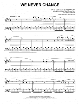 page one of We Never Change [Classical version] (arr. Phillip Keveren) (Piano Solo)