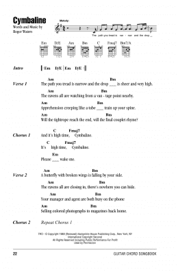 page one of Cymbaline (Guitar Chords/Lyrics)