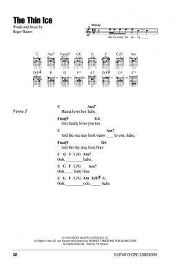 page one of The Thin Ice (Guitar Chords/Lyrics)