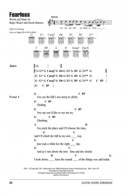 page one of Fearless (Guitar Chords/Lyrics)