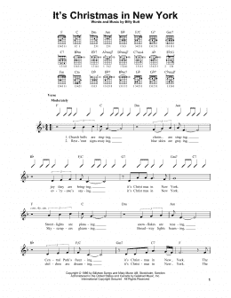 page one of It's Christmas In New York (Easy Guitar)