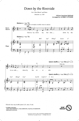 page one of Down By The Riverside (3-Part Mixed Choir)