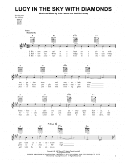 page one of Lucy In The Sky With Diamonds (Easy Guitar)