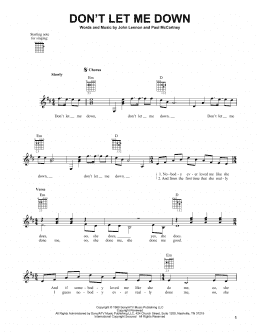 page one of Don't Let Me Down (Easy Guitar)