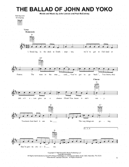 page one of The Ballad Of John And Yoko (Easy Guitar)