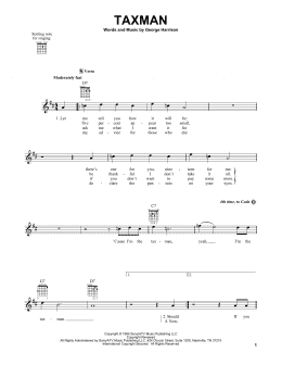 page one of Taxman (Easy Guitar)