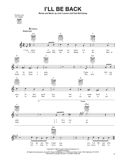 page one of I'll Be Back (Easy Guitar)