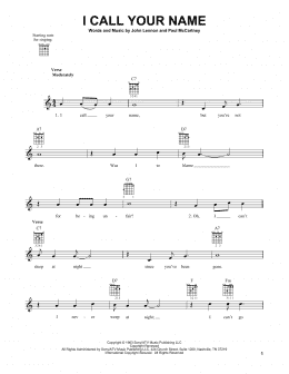 page one of I Call Your Name (Easy Guitar)