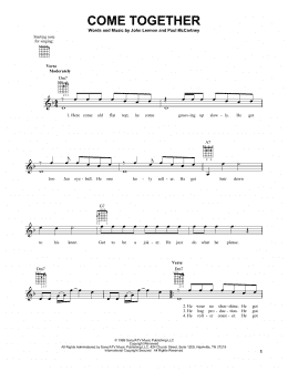 page one of Come Together (Easy Guitar)