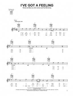 page one of I've Got A Feeling (Easy Guitar)