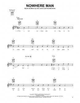 page one of Nowhere Man (Easy Guitar)