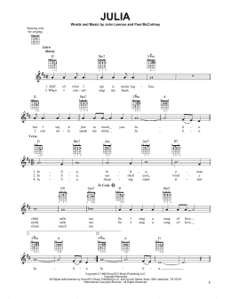 page one of Julia (Easy Guitar)