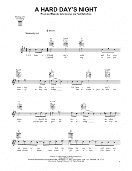 page one of A Hard Day's Night (Easy Guitar)
