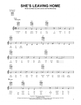 page one of She's Leaving Home (Easy Guitar)