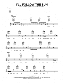 page one of I'll Follow The Sun (Easy Guitar)