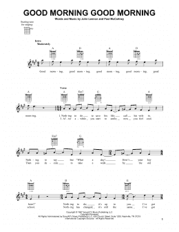 page one of Good Morning Good Morning (Easy Guitar)
