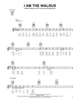 page one of I Am The Walrus (Easy Guitar)