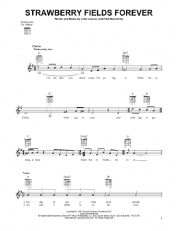 page one of Strawberry Fields Forever (Easy Guitar)