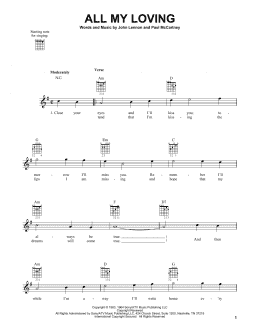 page one of All My Loving (Easy Guitar)