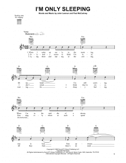 page one of I'm Only Sleeping (Easy Guitar)