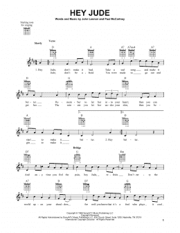page one of Hey Jude (Easy Guitar)