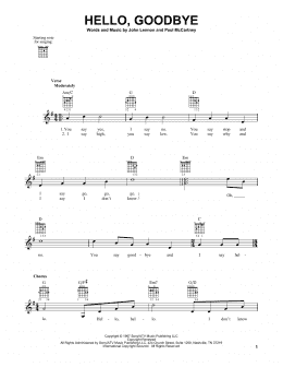 page one of Hello, Goodbye (Easy Guitar)