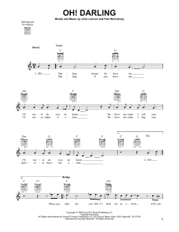 page one of Oh! Darling (Easy Guitar)