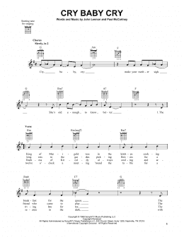 page one of Cry Baby Cry (Easy Guitar)