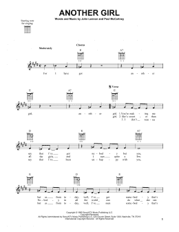 page one of Another Girl (Easy Guitar)