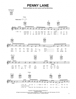 page one of Penny Lane (Easy Guitar)