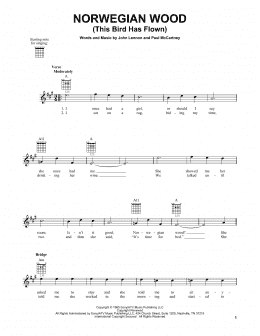 page one of Norwegian Wood (This Bird Has Flown) (Easy Guitar)
