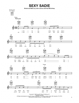 page one of Sexy Sadie (Easy Guitar)