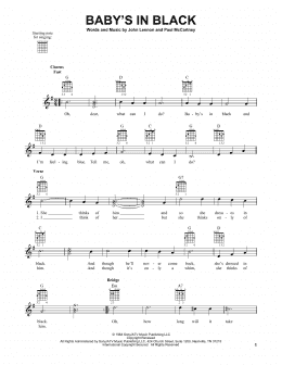 page one of Baby's In Black (Easy Guitar)