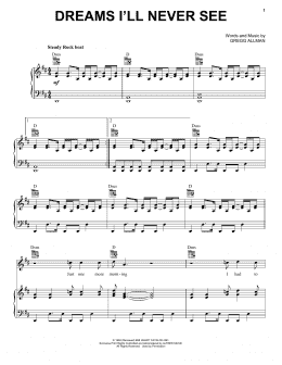 page one of Dreams I'll Never See (Piano, Vocal & Guitar Chords (Right-Hand Melody))