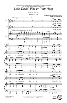 page one of Little David, Play On Your Harp (2-Part Choir)