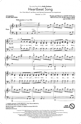 page one of Heartbeat Song (arr. Mark Brymer) (3-Part Mixed Choir)