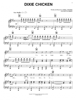 page one of Dixie Chicken (Piano, Vocal & Guitar Chords (Right-Hand Melody))
