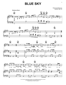 page one of Blue Sky (Piano, Vocal & Guitar Chords (Right-Hand Melody))