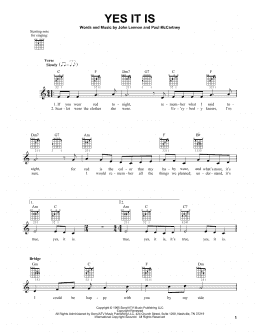 page one of Yes It Is (Easy Guitar)